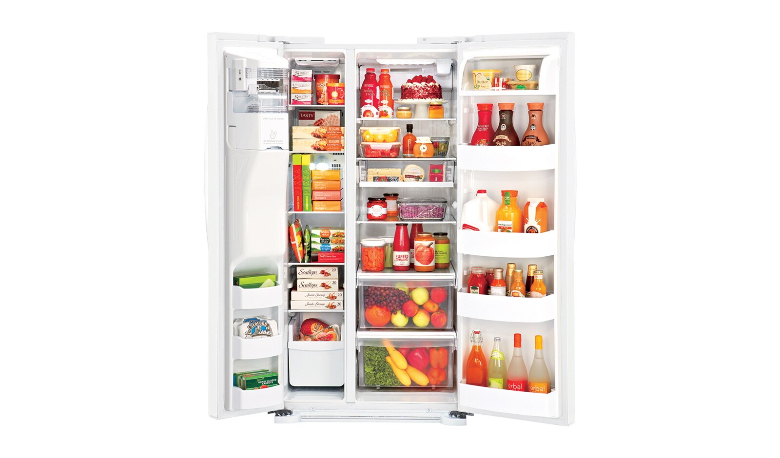 LG 33 INCH, 22 CU.FT. SIDE-BY-SIDE REFRIGERATOR WITH ICE AND WATER DISPENSER, LSXS22423W